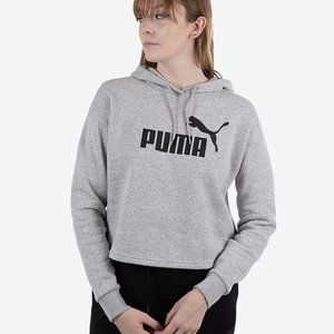 Puma Essentials Logo Cropped Hoodie Pullover Sweater